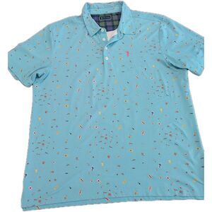 William Murray The Deep End Golf Stretch Polo Shirt Blue Men's XL